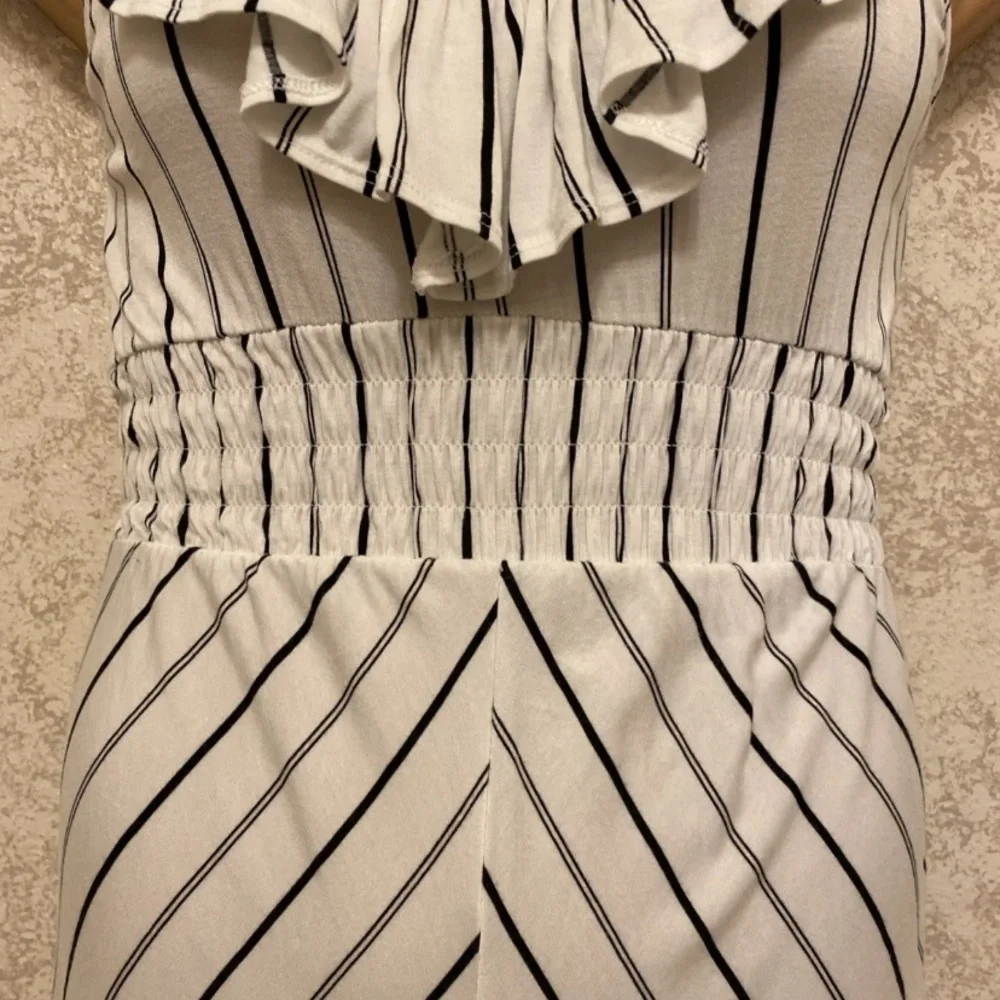 Express Striped High Low Striped Dress with Ruffles